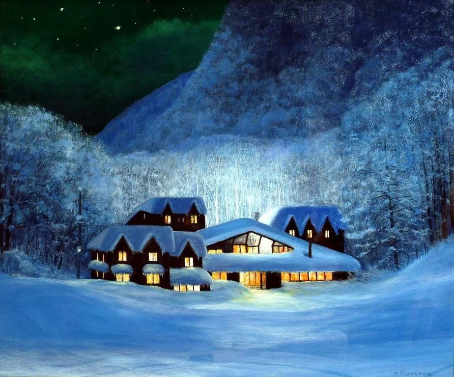 Tsubame Highland Lodge at night
